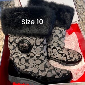 Coach fur boots